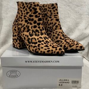 Steve Madden NWB Leopard ‘Jillian’ Ankle Boots- Size 5